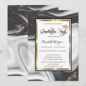 Afstuderen met zwarte kiezelgraafkap kaart (Voorkant / Achterkant)