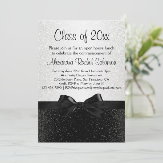 Afstuderen met zwarte/witte standaard kaart (Staand voorkant)