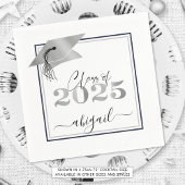 Afstuderen Metallic Silver Script Class of 2025 Servet