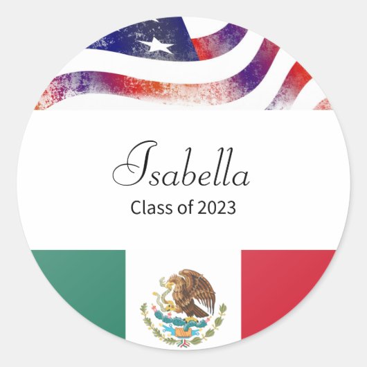 Afstuderen Mexicaans-Amerikaanse klasse van 2023 Ronde Sticker (Voorkant)