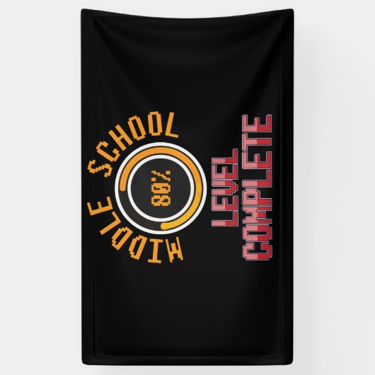Afstuderen middelbare school 8e graad voltooid spandoek (Verticaal)