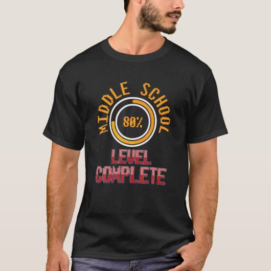 Afstuderen middelbare school 8e graad voltooid t-shirt (Voorkant)