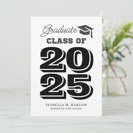 Afstuderen middelbare school Afstuderen Aankondiging (Staand voorkant)