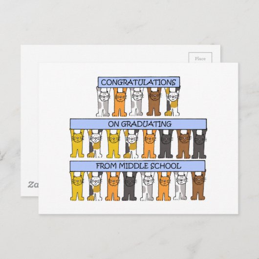 Afstuderen middelbare school briefkaart (Voorkant / Achterkant)