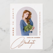 Afstuderen minimaal elegant foto-afstuderen folie uitnodiging (Voorkant)