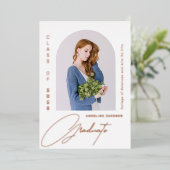 Afstuderen minimaal elegant foto-afstuderen folie uitnodiging (Staand Voorkant)