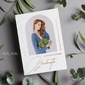 Afstuderen minimaal elegant foto-afstuderen folie uitnodiging