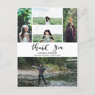 Afstuderen Minimale foto Dank u Casual script Briefkaart