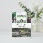 Afstuderen Minimale foto Dank u Casual script Briefkaart (Staand voorkant)