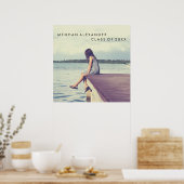Afstuderen Minimale Foto met Naam en Klasse Jaar Poster (Keuken)
