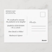 Afstuderen Minimale zwarte en witte lijnen Foto Briefkaart (Achterkant)