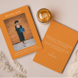 Afstuderen minimalistisch dank u eenvoudige foto notitiekaartje