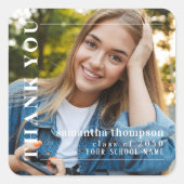 Afstuderen minimalistisch dank u voor vierkante sticker (Voorkant)