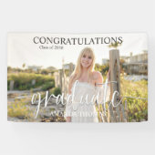 Afstuderen minimalistisch foto legant eenvoudig sc spandoek (Horizontaal)