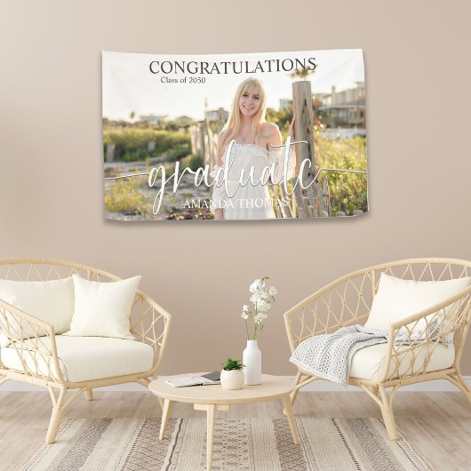 Afstuderen minimalistisch foto legant eenvoudig sc spandoek