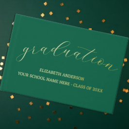 Afstuderen minimalistisch groen gastenboek