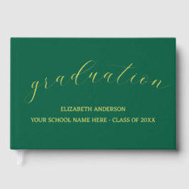 Afstuderen minimalistisch groen gastenboek