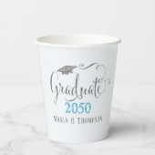 Afstuderen minimalistisch modern Mortarboard Lite  Papieren Bekers (Achterkant)