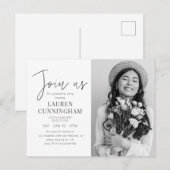 Afstuderen minimalistische, eenvoudige grafische f briefkaart (Voorkant / Achterkant)