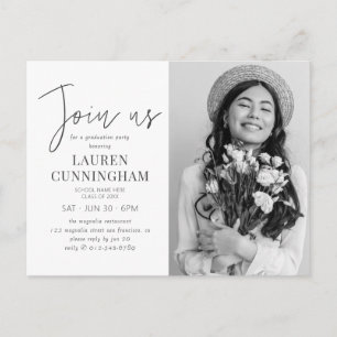 Afstuderen minimalistische, eenvoudige grafische f briefkaart