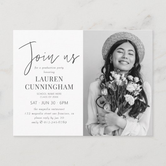 Afstuderen minimalistische, eenvoudige grafische f briefkaart (Voorkant)