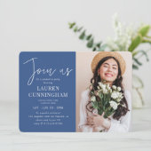 Afstuderen minimalistische, eenvoudige grafische f kaart (Staand voorkant)