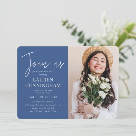 Afstuderen minimalistische, eenvoudige grafische f kaart (Staand voorkant)