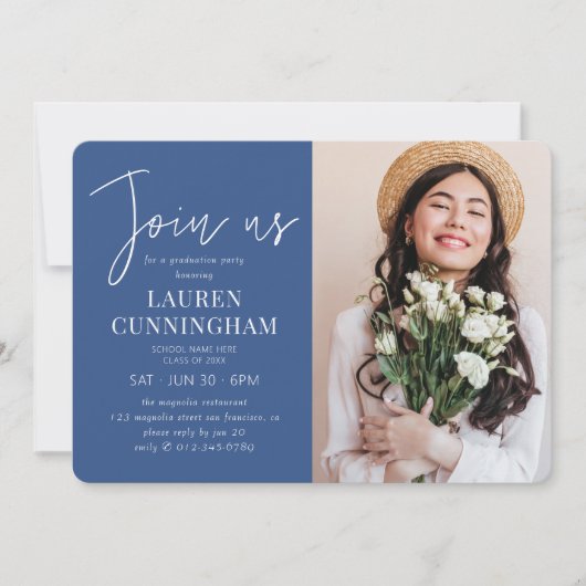 Afstuderen minimalistische, eenvoudige grafische f kaart (Voorkant)