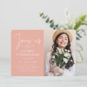 Afstuderen minimalistische, eenvoudige grafische f kaart (Staand voorkant)