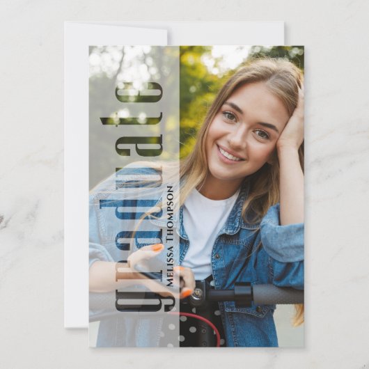 Afstuderen minimalistische foto koele typografie aankondiging (Voorkant)