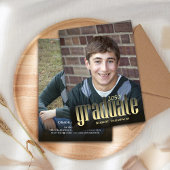 Afstuderen minimalistische fototypografie goud aankondiging