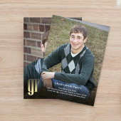 Afstuderen minimalistische fototypografie goud aankondiging