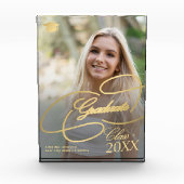 Afstuderen minimalistische gouden kalligrafie fotoblokken (Voorkant)