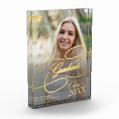 Afstuderen minimalistische gouden kalligrafie fotoblokken (Links)