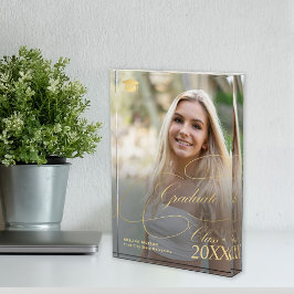 Afstuderen minimalistische gouden kalligrafie fotoblokken