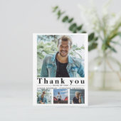Afstuderen Minimalistische multifoto Dank u Briefkaart (Staand voorkant)