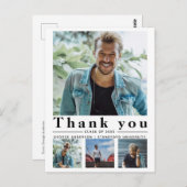 Afstuderen Minimalistische multifoto Dank u Briefkaart (Voorkant / Achterkant)