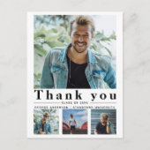 Afstuderen Minimalistische multifoto Dank u Briefkaart (Voorkant)