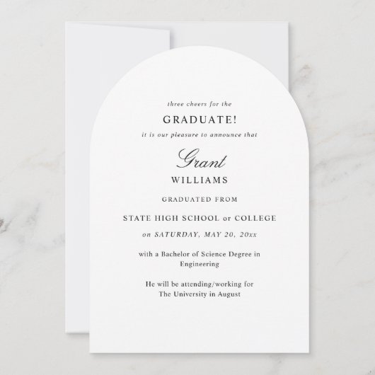 Afstuderen mod Photo Ver Afstuderen aankondigingsb Kaart (Achterkant)