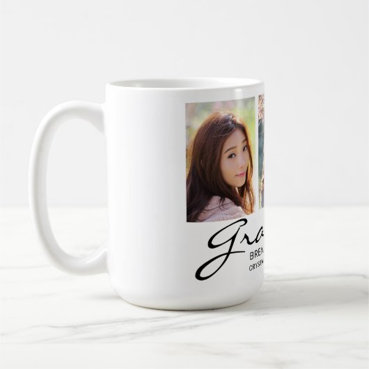 Afstuderen modern 3 Aangepast fotoMonogram Koffiemok (Links)