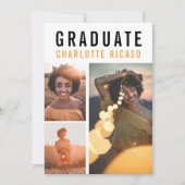 Afstuderen Modern 3 Foto Collage Persoonlijk Kaart (Voorkant)