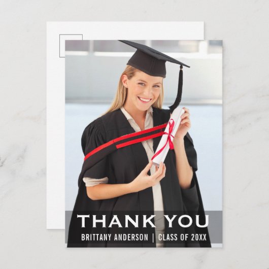 Afstuderen Modern Afstuderen Foto bedankt Briefkaart (Voorkant / Achterkant)