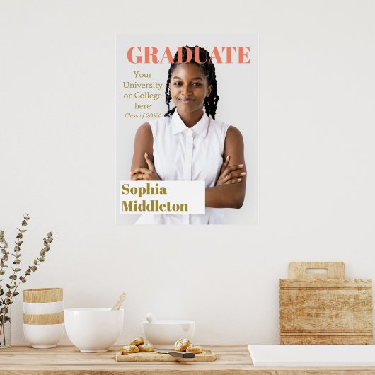 Afstuderen Modern Afstuderen kop Foto Poste Poster (Keuken)