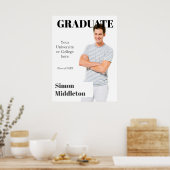 Afstuderen Modern Afstuderen zwarte hoofdfoto Poster (Keuken)