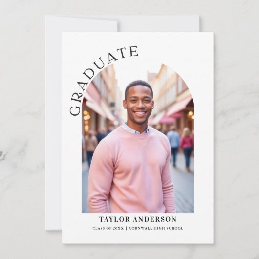 Afstuderen Modern Arch 2-foto Elegant Afstuderen Aankondiging (Voorkant)