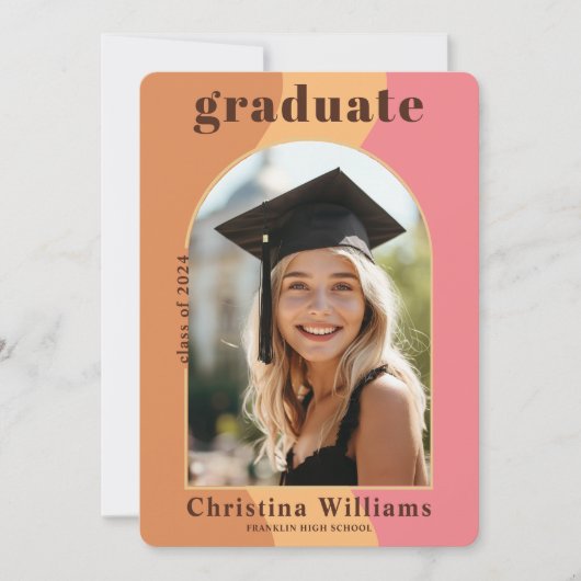 Afstuderen Modern Arch Photo Afstuderen Aankondiging (Voorkant)