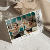 Afstuderen Modern Bedankt Script Photo Collage Kaart