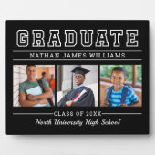 Afstuderen Modern Black 3 Photo Afstuderen Fotoplaat (Voorkant)