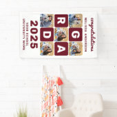 Afstuderen Modern Bloed Gepersonaliseerd 5 Foto Co Spandoek (Insitu)