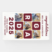 Afstuderen Modern Bloed Gepersonaliseerd 5 Foto Co Spandoek (Horizontaal)